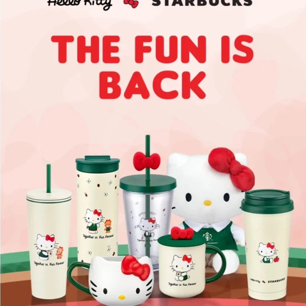 Starbucks x Hello Kitty 16 oz. Ceramic  Mug with Red Bow and Green Lid New